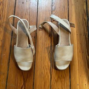 Seychelles leather platform sandals cream